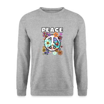 Flower Power Flowers 04 - Unisex Sweatshirt - salt & pepper - Front - Alina (178cm) & Michal (187cm)