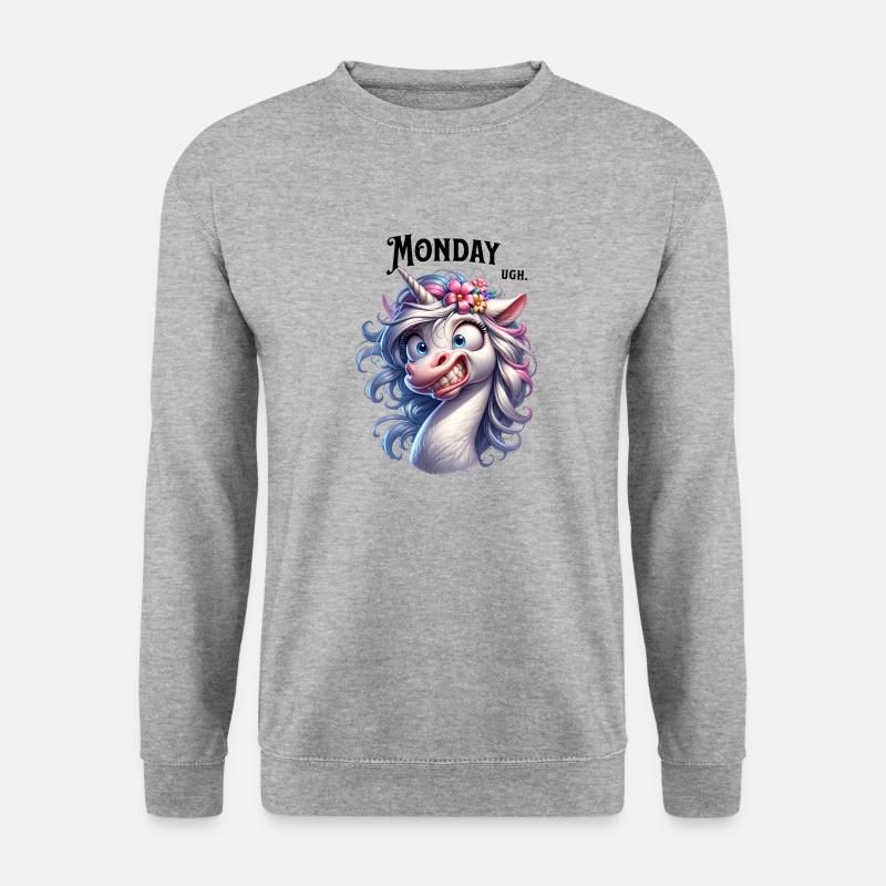 Monday Ugh. - Unisex Pullover - Weißgrau meliert