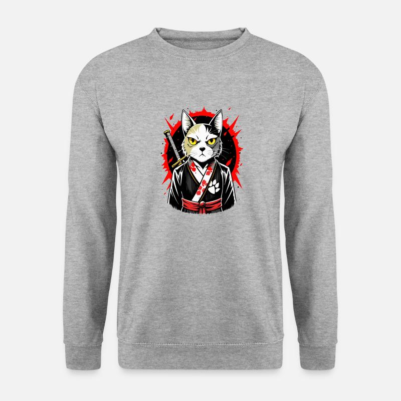 Samurai cat - Unisex Sweatshirt - salt & pepper