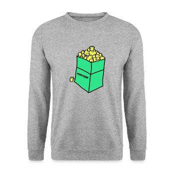 Maïs soufflé 02 - Sweat-shirt Unisexe - gris chiné - Devant - Alina (178cm) & Michal (187cm)