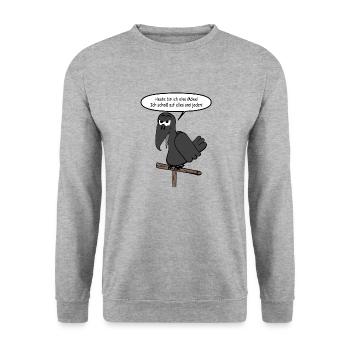 Heute bin ich eine Möwe - Unisex Pullover - Weißgrau meliert - Vorne - Alina (178cm) & Michal (187cm)