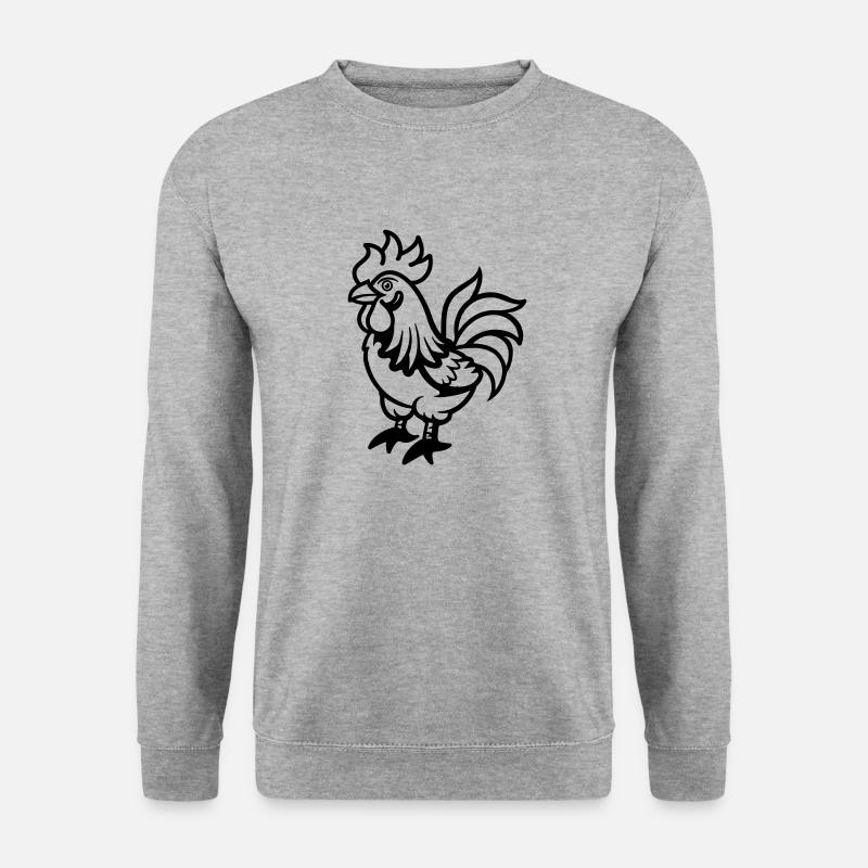 hahn comic - Unisex Pullover - Weißgrau meliert
