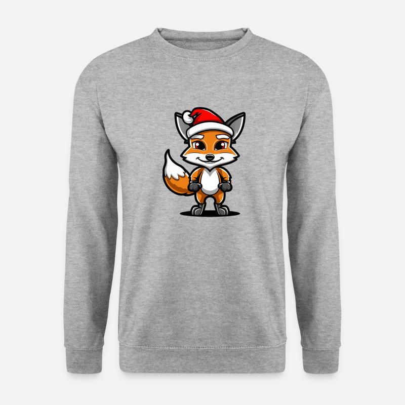 Fuchs Weihnachten - Unisex Pullover - Weißgrau meliert