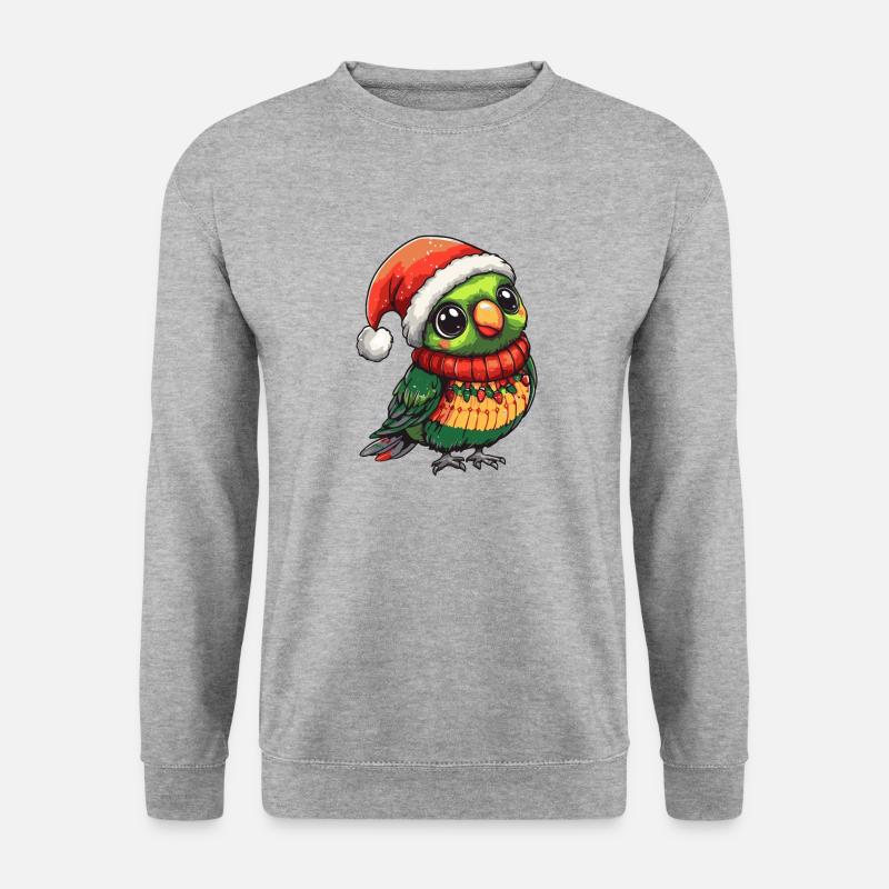Papagai Weihnachten - Unisex Pullover - Weißgrau meliert