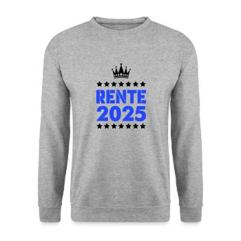 rente 2025 - Unisex Pullover - Weißgrau meliert - Vorne - Alina (178cm) & Michal (187cm)