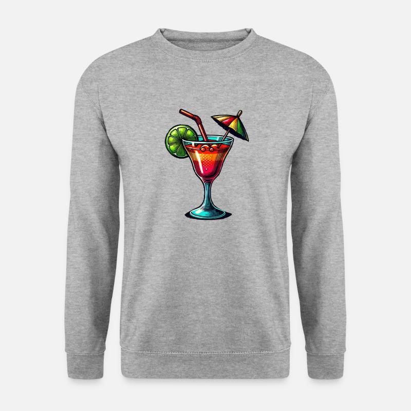Cocktail - Unisex Pullover - Weißgrau meliert