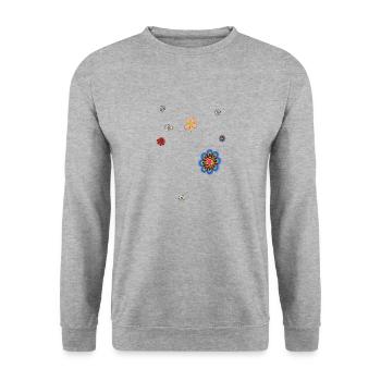 Fleur - Sweat-shirt Unisexe - gris chiné - Devant - Alina (178cm) & Michal (187cm)