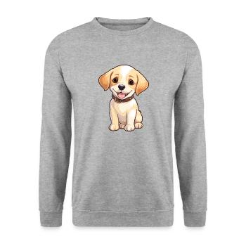 Chiot Chien Golden Retriever - Sweat-shirt Unisexe - gris chiné - Devant - Alina (178cm) & Michal (187cm)