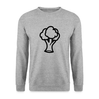 broccoli - Unisex Sweatshirt - salt & pepper - Front - Alina (178cm) & Michal (187cm)