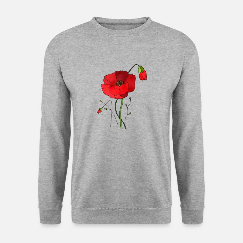 Blumen - Unisex Pullover - Weißgrau meliert