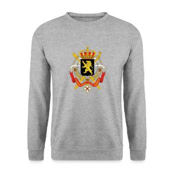 Belgien - Unisex Pullover - Weißgrau meliert - Vorne - Alina (178cm) & Michal (187cm)