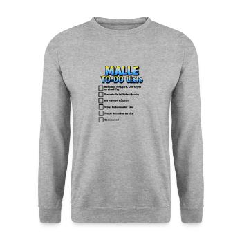 Mallorca To Do Liste Malle Feiern Party besoffen - Unisex Pullover - Weißgrau meliert - Vorne - Alina (178cm) & Michal (187cm)