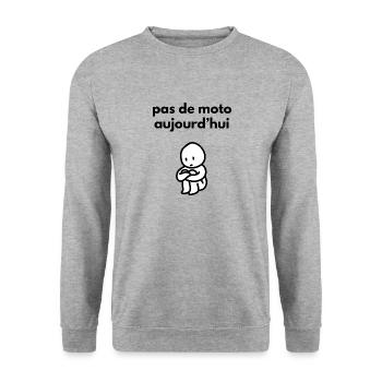 pas de moto aujourd'hui - Sweat-shirt Unisexe - gris chiné - Devant - Alina (178cm) & Michal (187cm)
