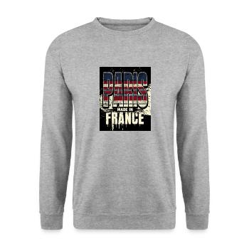 Paris Hergestellt in Frankreich - Unisex Pullover - Weißgrau meliert - Vorne - Alina (178cm) & Michal (187cm)