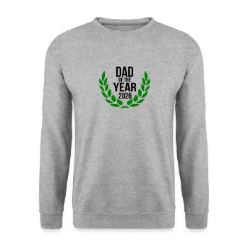Dad of the year 2026 Father Baby Dad 2026 Father's Day - Unisex Sweatshirt - salt & pepper - Front - Alina (178cm) & Michal (187cm)