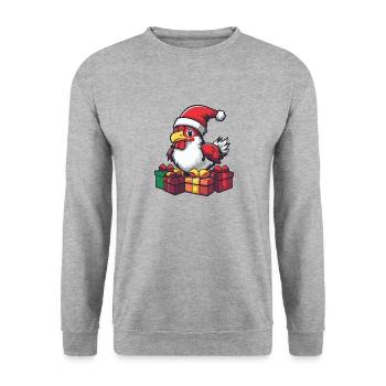 Coq Cadeaux de Noël - Sweat-shirt Unisexe - gris chiné - Devant - Alina (178cm) & Michal (187cm)