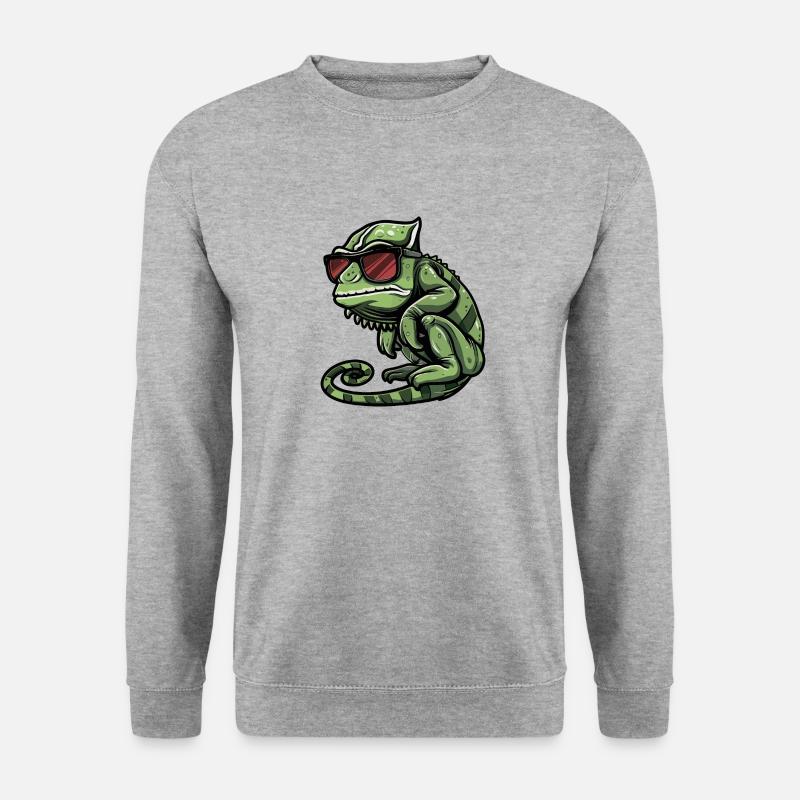 Chameleon Tier - Unisex Pullover - Weißgrau meliert