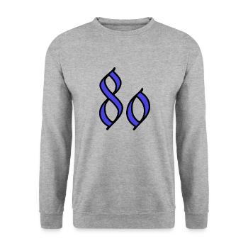 80. 80 YEARS. 80th ANNIVERSARY. 80 YEARS ANNIVERSARY. - Unisex Sweatshirt - salt & pepper - Front - Alina (178cm) & Michal (187cm)