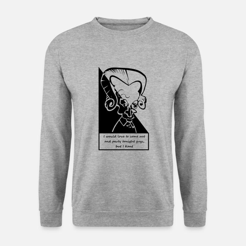 Emmanuel Kant Comic Spruch: I Kant Party' T-Shirt - Unisex Pullover - Weißgrau meliert