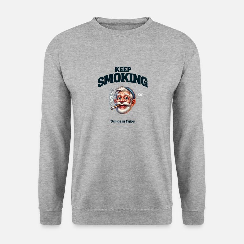 Keep Smoking - Unisex Pullover - Weißgrau meliert