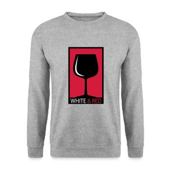 Weinglas - Unisex Pullover - Weißgrau meliert - Vorne - Alina (178cm) & Michal (187cm)