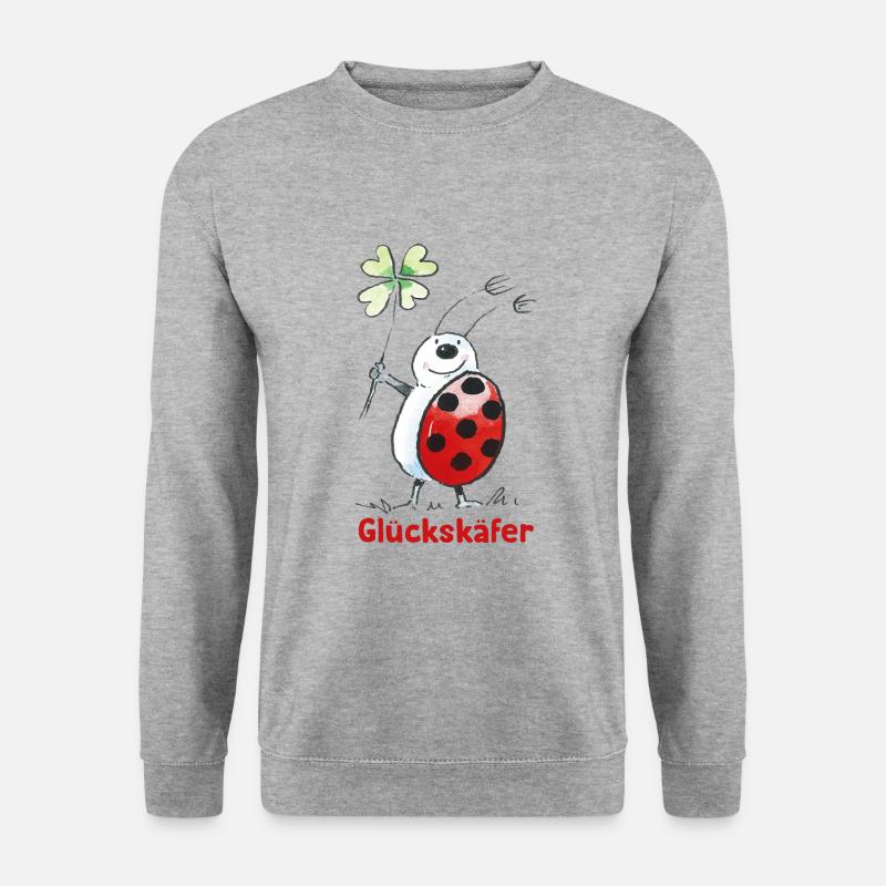 TABALUGA Glückskäfer Bully Der Marienkäfer - Unisex Pullover - Weißgrau meliert