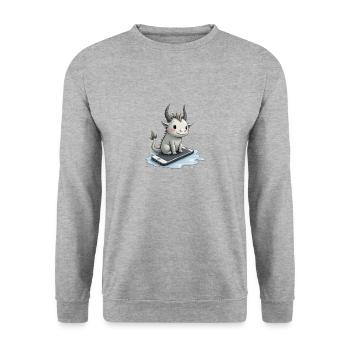 cute mythical creature on iPhone - Unisex Pullover - Weißgrau meliert - Vorne - Alina (178cm) & Michal (187cm)