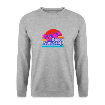 Non-Stop-Disco! Frische und französisch angehauchte Musik! - Unisex Pullover - Weißgrau meliert - Vorne - Alina (178cm) & Michal (187cm)