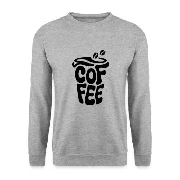 Kaffee - Cooles Café Logo - Unisex Pullover - Weißgrau meliert - Vorne - Alina (178cm) & Michal (187cm)
