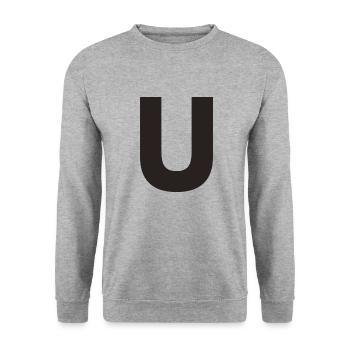 U - Sweat-shirt Unisexe - gris chiné - Devant - Alina (178cm) & Michal (187cm)