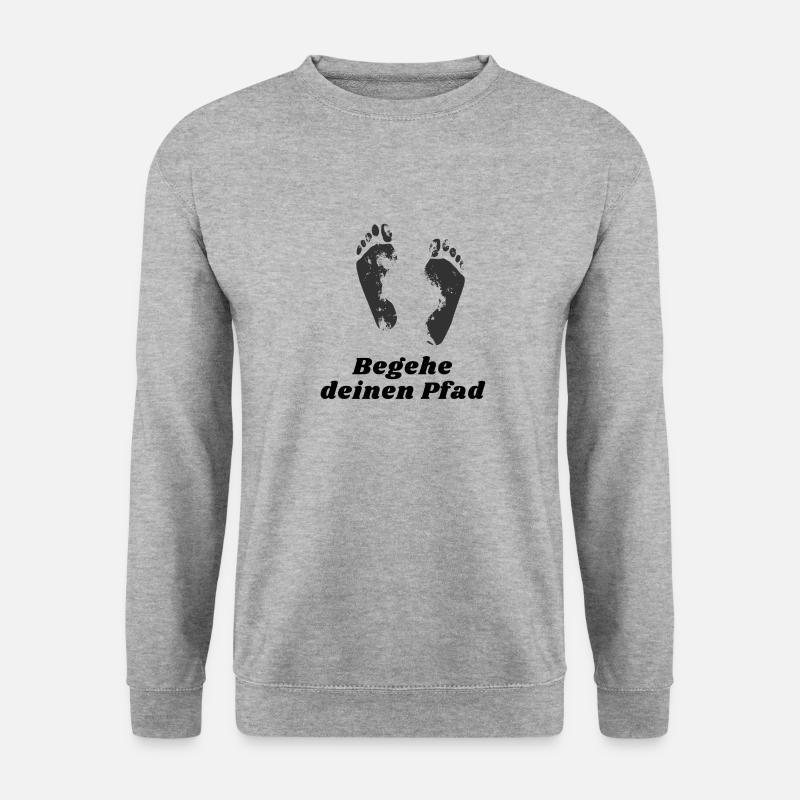 Begehe deinen Pfad - Unisex Pullover - Weißgrau meliert
