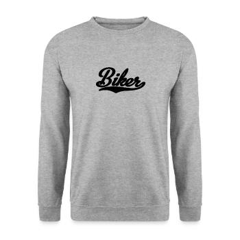 Biker vintage - Sweat-shirt Unisexe - gris chiné - Devant - Alina (178cm) & Michal (187cm)