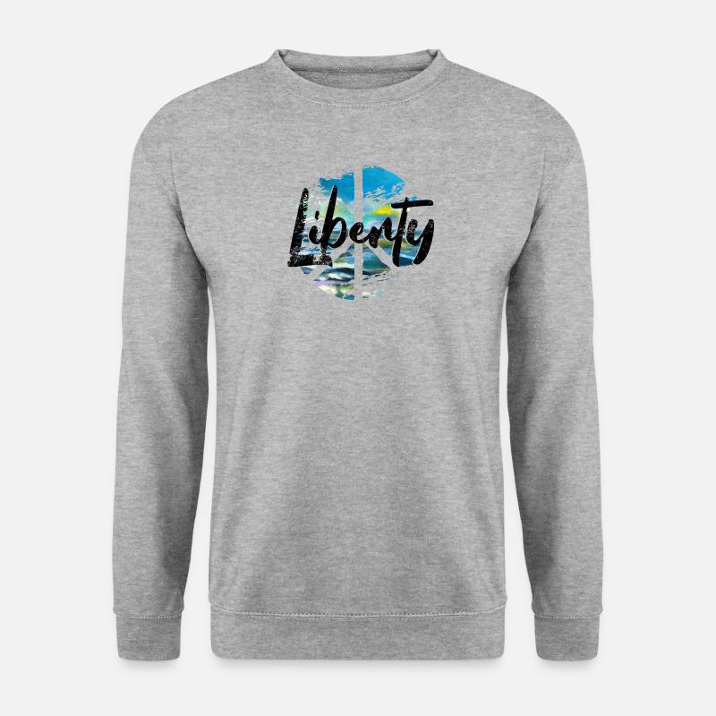 Peace woodstock Liberty - Unisex Pullover - Weißgrau meliert