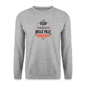 Meilleure belle-fille du monde Mug belle fille - Sweat-shirt Unisexe - gris chiné - Devant - Alina (178cm) & Michal (187cm)