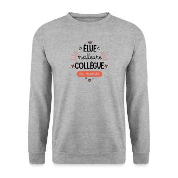 Meilleure collègue du monde Mug collegue - Sweat-shirt Unisexe - gris chiné - Devant - Alina (178cm) & Michal (187cm)
