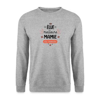 Meilleure Mamie du monde Mug grand mère - Sweat-shirt Unisexe - gris chiné - Devant - Alina (178cm) & Michal (187cm)