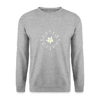 Costumes traditionnels Edelweiss - Sweat-shirt Unisexe - gris chiné - Devant - Alina (178cm) & Michal (187cm)