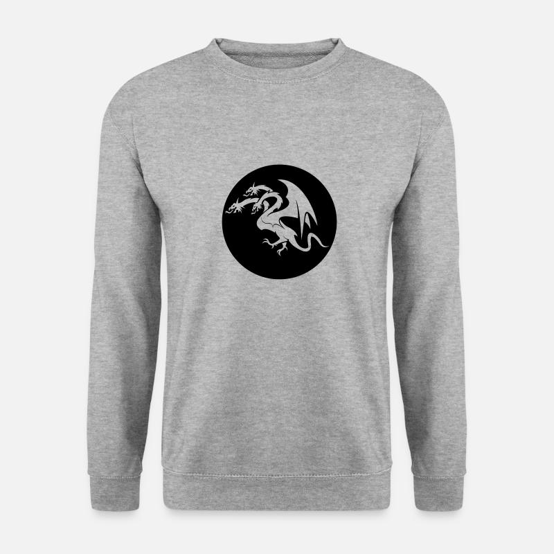 dragon 3 head - Unisex Pullover - Weißgrau meliert