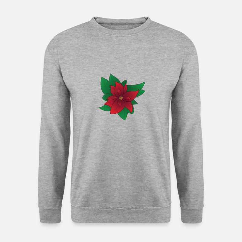 Weihnachtsstern - Unisex Pullover - Weißgrau meliert