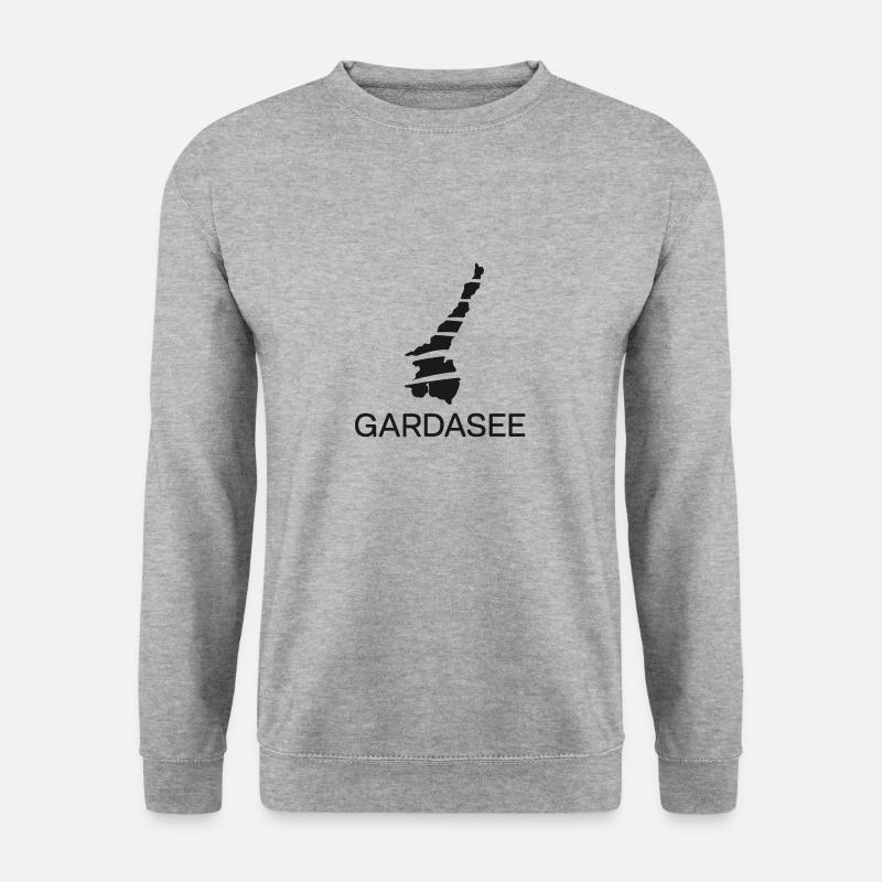 Gardasee Logo schwarz - Unisex Pullover - Weißgrau meliert