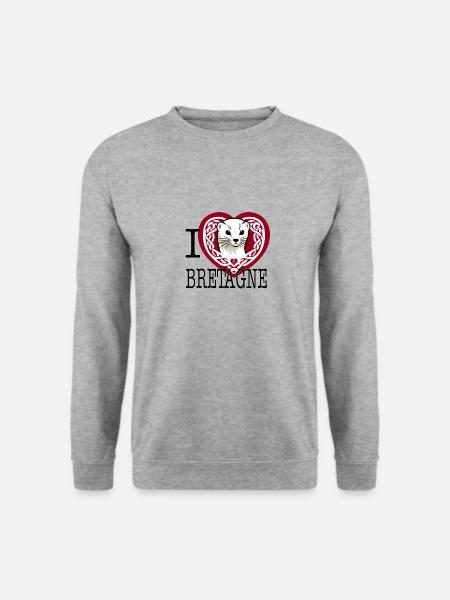 I Love Bretagne Ermine Celtique - Unisex Sweatshirt - salt & pepper