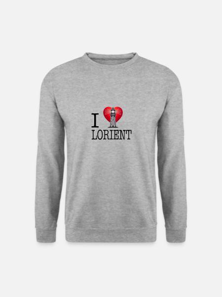 I Love Lorient von I Love Bretagne - Unisex Pullover - Weißgrau meliert