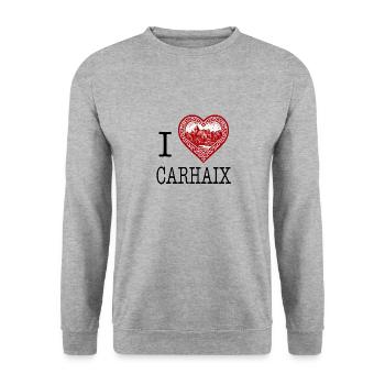 i love carhaix by i love bretagne - Sweat-shirt Unisexe - gris chiné - Devant - Alina (178cm) & Michal (187cm)