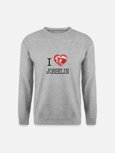 i love Josselin de I Love Bretagne - Sudadera unisex - jaspeado blanco gris