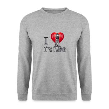 i love cotes d'armor by i love bretagne - Sweat-shirt Unisexe - gris chiné - Devant - Alina (178cm) & Michal (187cm)