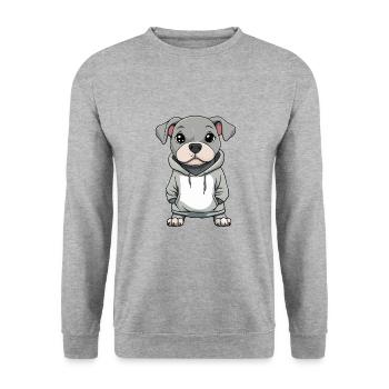 Pit Terrier Dog Funny - Unisex Sweatshirt - salt & pepper - Front - Alina (178cm) & Michal (187cm)