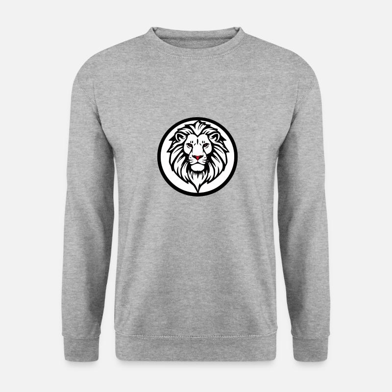 Löwen Logo black & White - Unisex Pullover - Weißgrau meliert