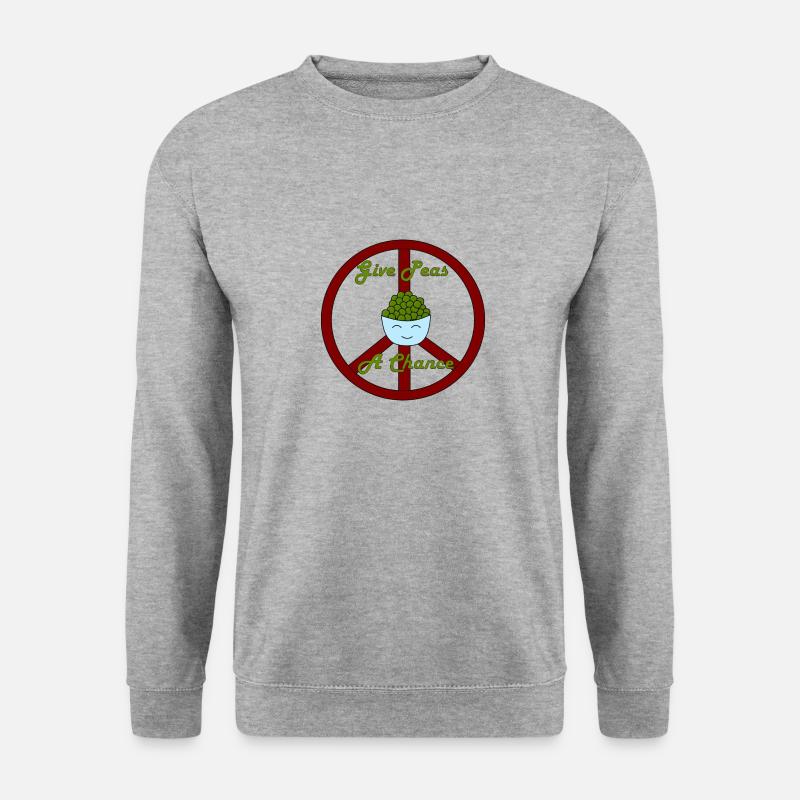 Gib Erbsen eine Chance - Unisex Pullover - Weißgrau meliert