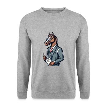 Cute Horse Teacher - Unisex Sweatshirt - salt & pepper - Front - Alina (178cm) & Michal (187cm)
