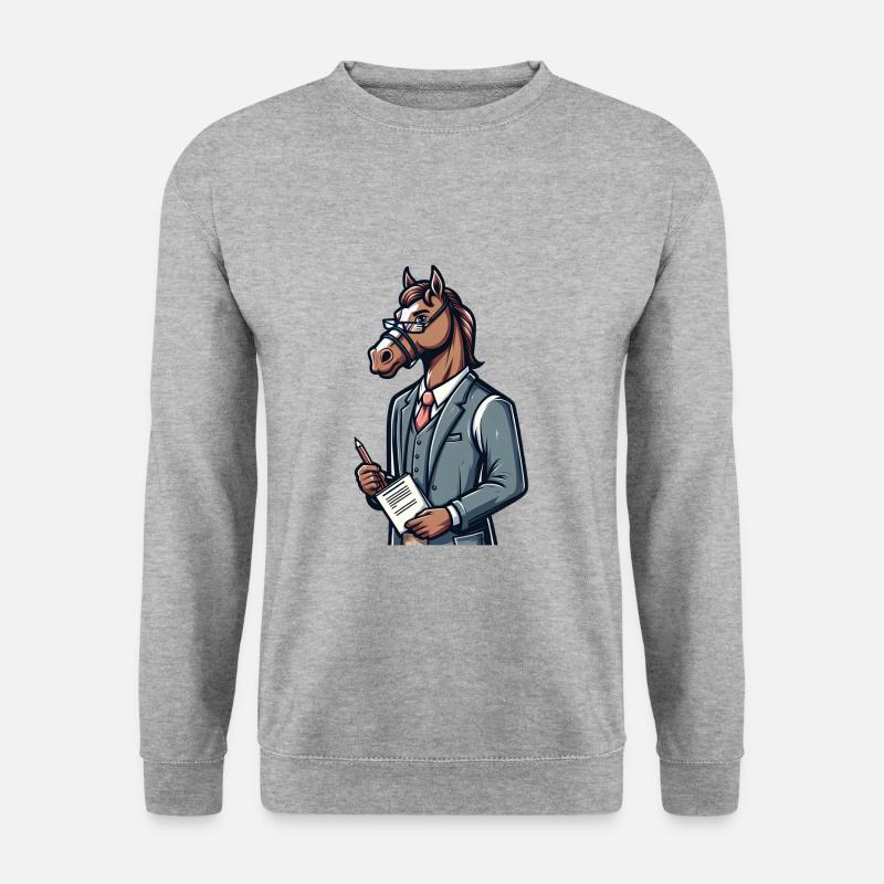 Cute Horse Teacher - Unisex Pullover - Weißgrau meliert
